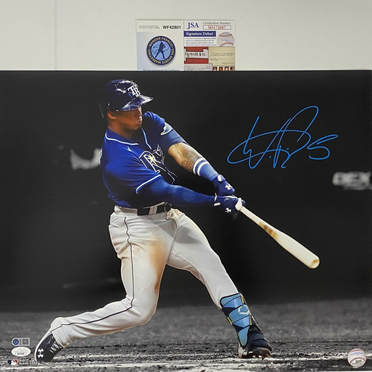 Autographed/Signed WANDER FRANCO Tampa Bay Rays 16x20 Baseball Photo Poster painting JSA COA #1