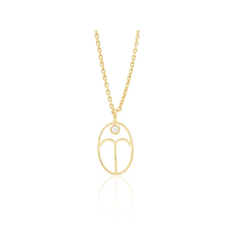 Olivenorma Hollow Zodiac Rune Birthstone Necklace