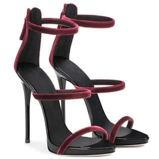  Women's New Bright Leather Open Back  Heel High-Heeled Sandals Novameme