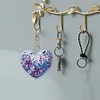 6Pcs acrylique coeur fleur double face-bricolage porte-clés