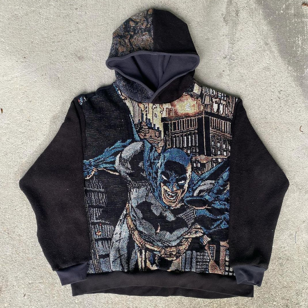 Batman Print Long Sleeve Hoodies
