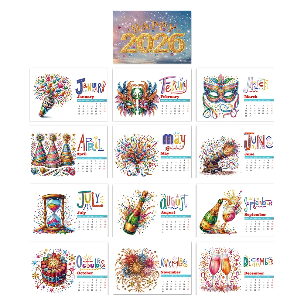 Diamond Painting Monthly Calendar Kit Diamond Art Calendar for DIY Crafts Party