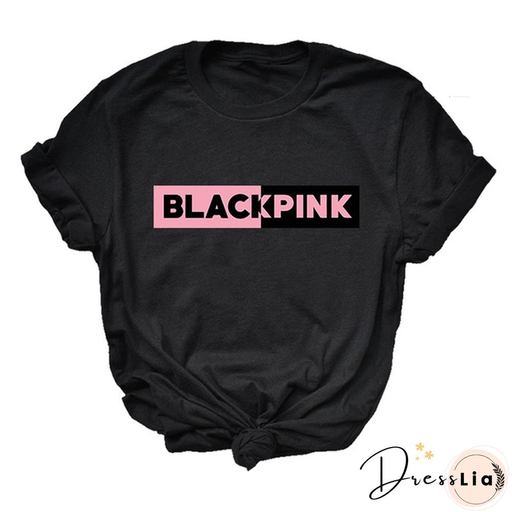 BLACKPINK New Women's Fashion Short-sleeved Slim T-shirt Casual Sweatshirt