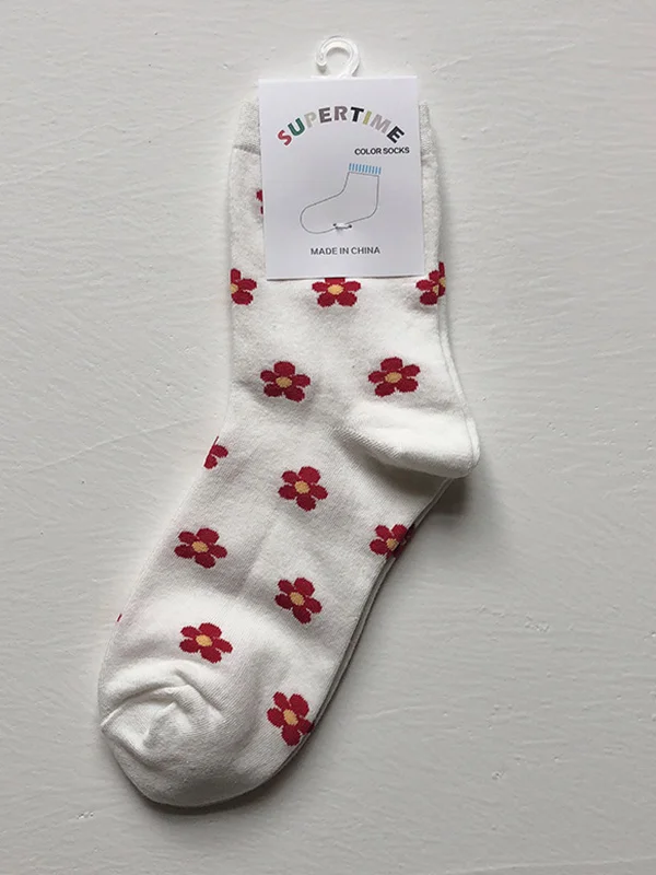 Qute Flower Printed Socks