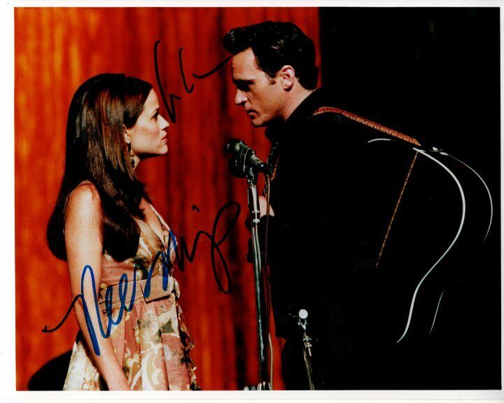 JOAQUIN PHOENIX and REESE WITHERSPOON signed WALK THE LINE 8x10 Photo Poster painting