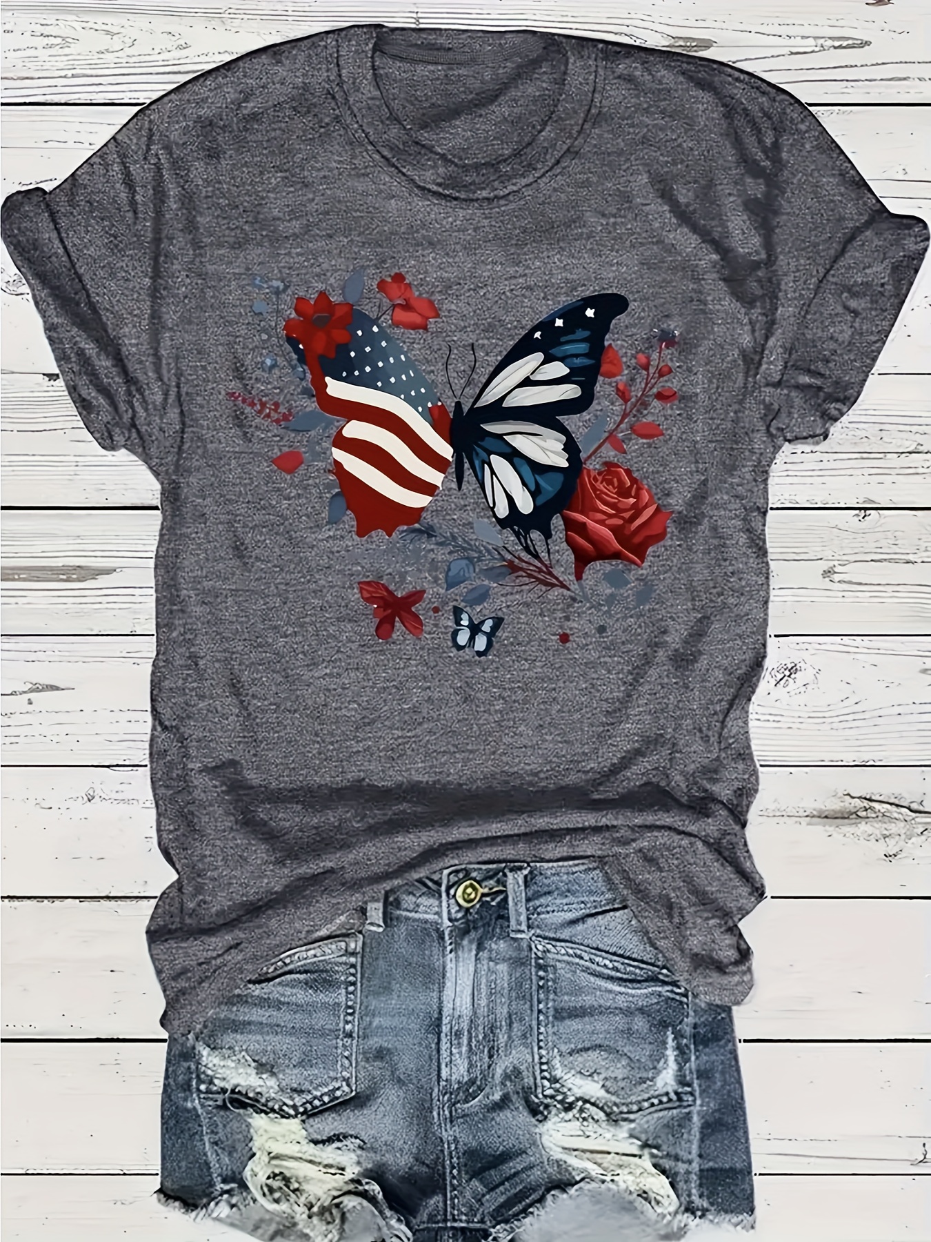 Fashionable Womens Graphic Print T-Shirt - Casual Short Sleeve Crew Neck Top - Lightweight & Breathable For Spring & Summer Wardrobe | IFYHOME