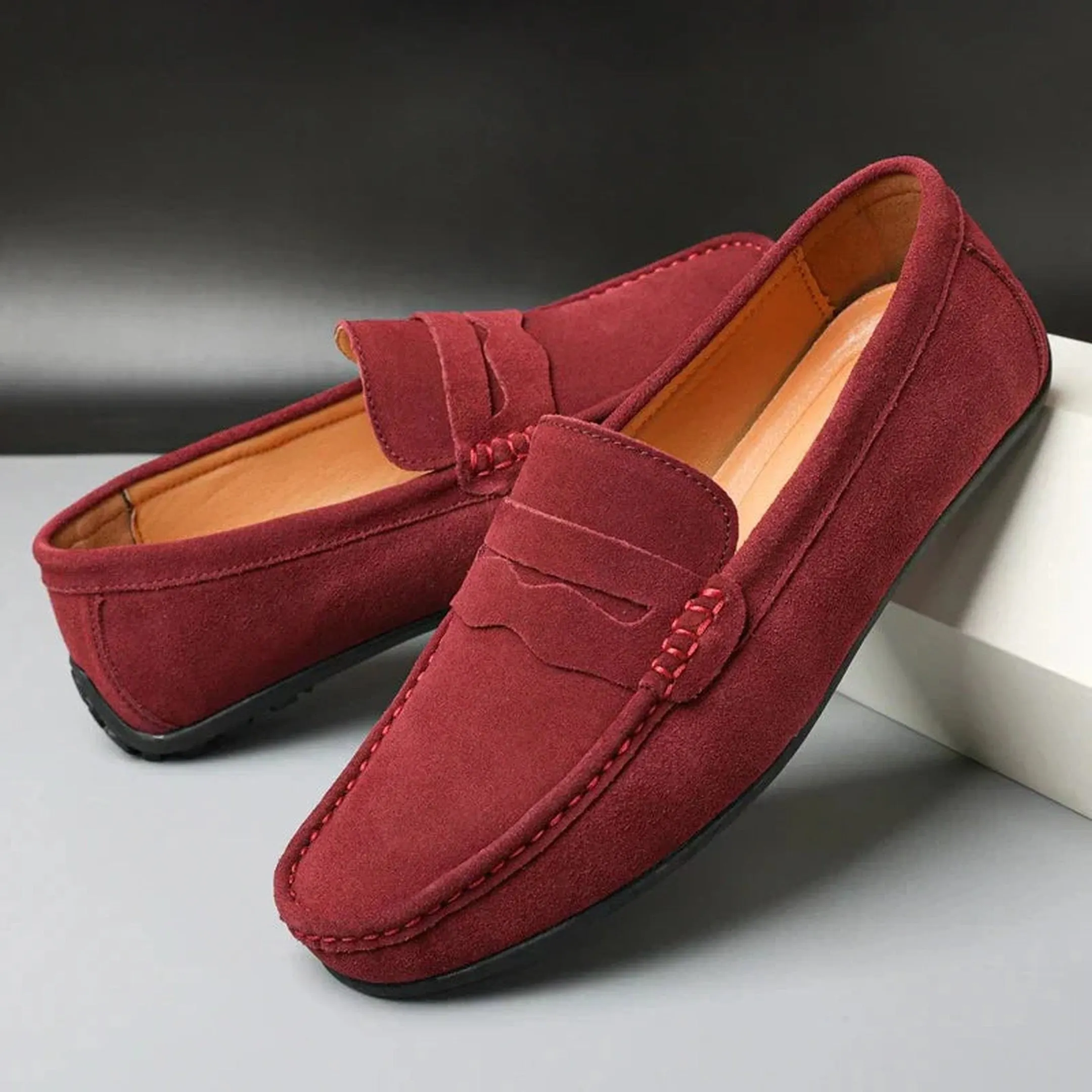 Men's Suede Loafers &ndash; Comfortable Slip-On Smart Casual Shoes