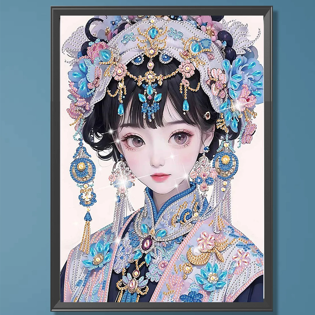 Diamond Painting - Partial Special Shaped Drill - Ornate Cute Girl(Canvas|30x40cm)