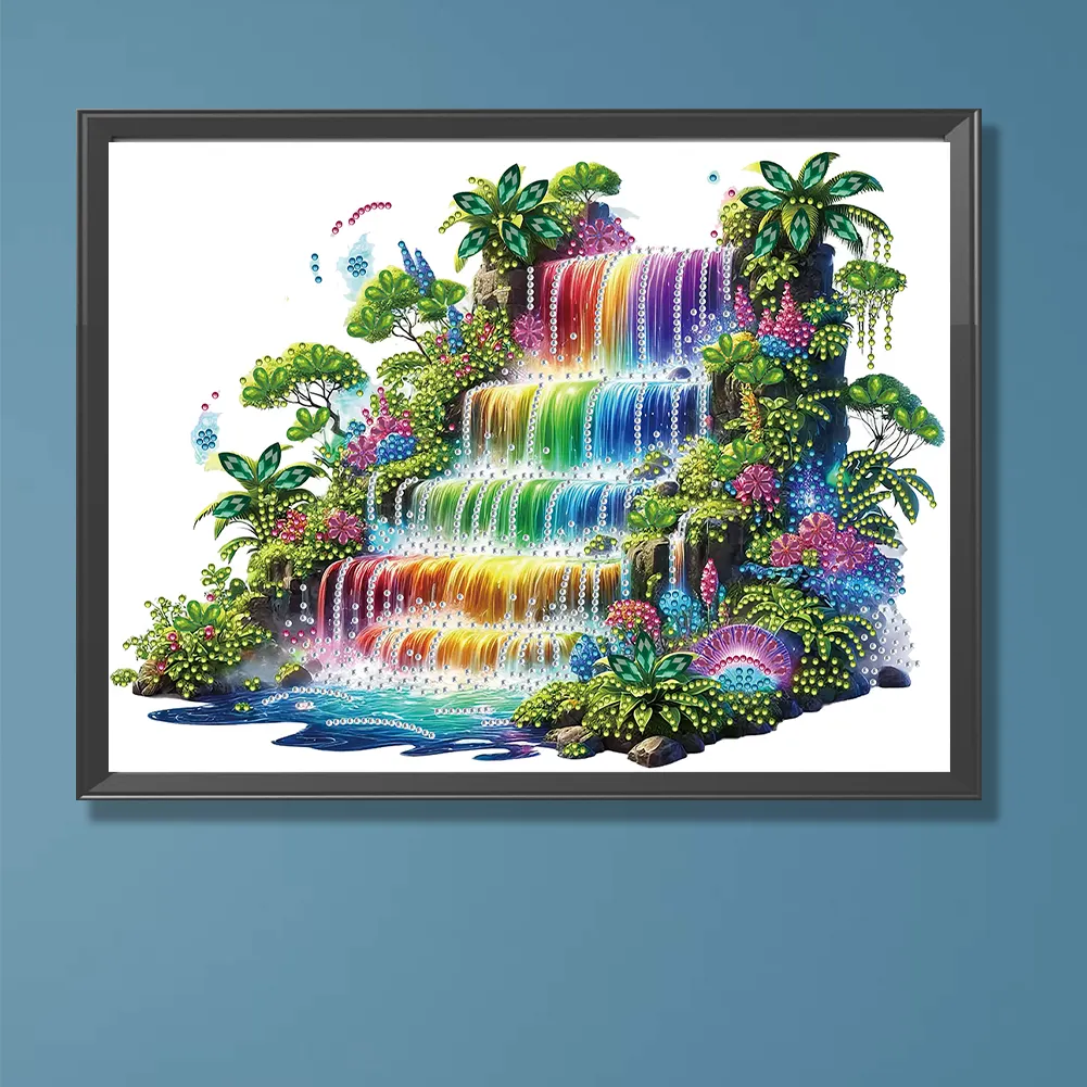 Diamond Painting-DIY Crystal Rhinestone Rainbow Falls(Canvas|40*30cm)