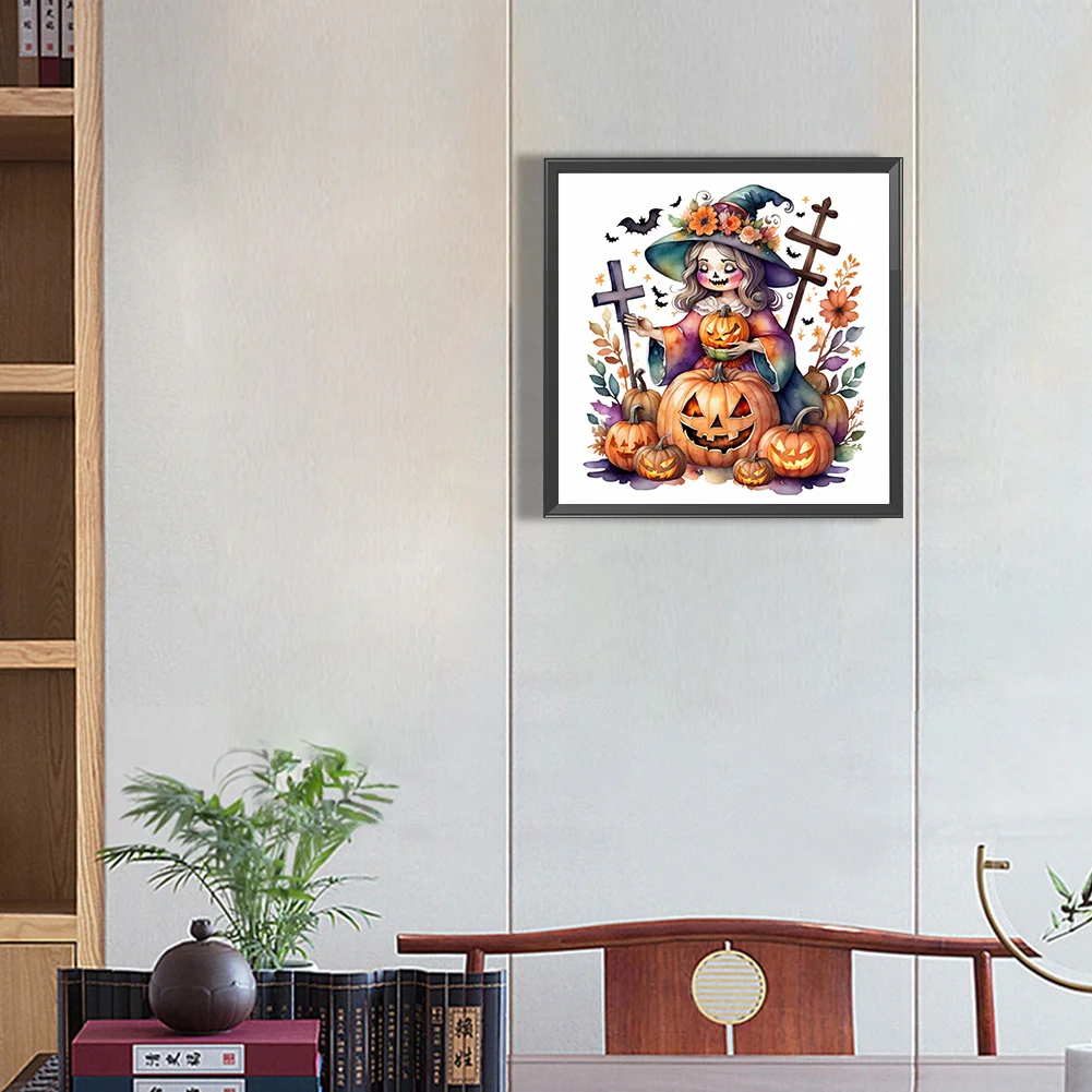 Diamond Painting - Full Round Drill - Witch Pumpkin(Canvas|40*40cm)