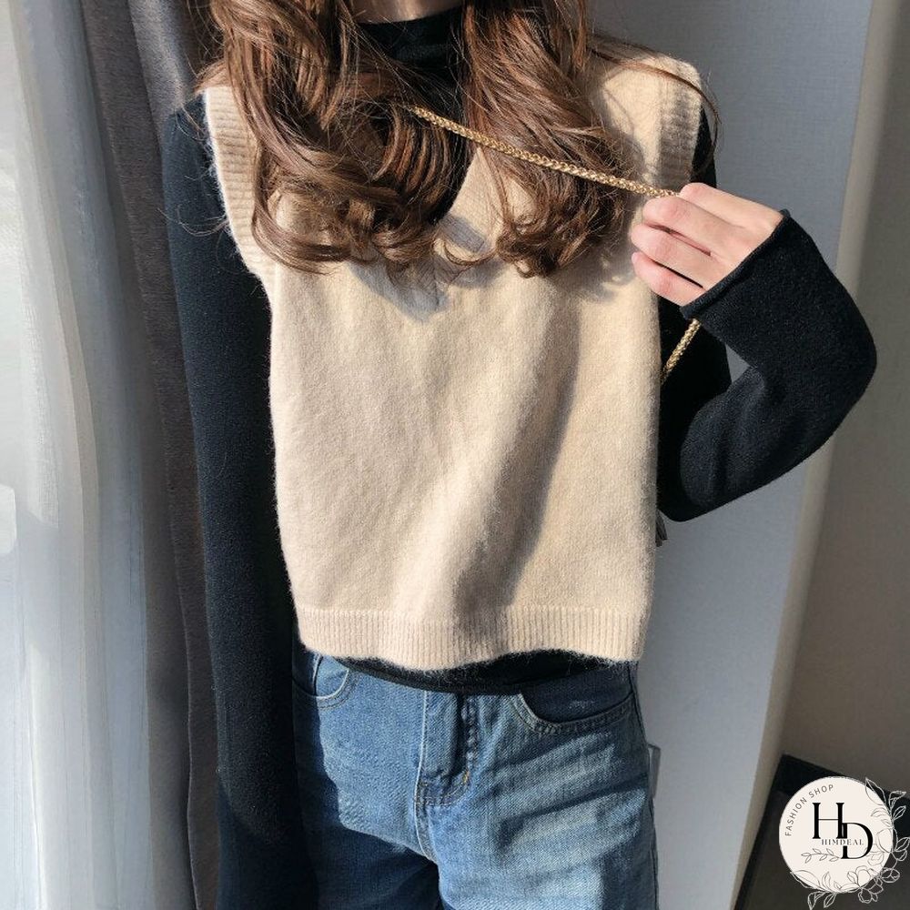 Christmas Gift Women V-Neck Knitted Vest New Spring Autumn Sweater Vests Short Female Casual Sleeveless Twist Knit Pullovers
