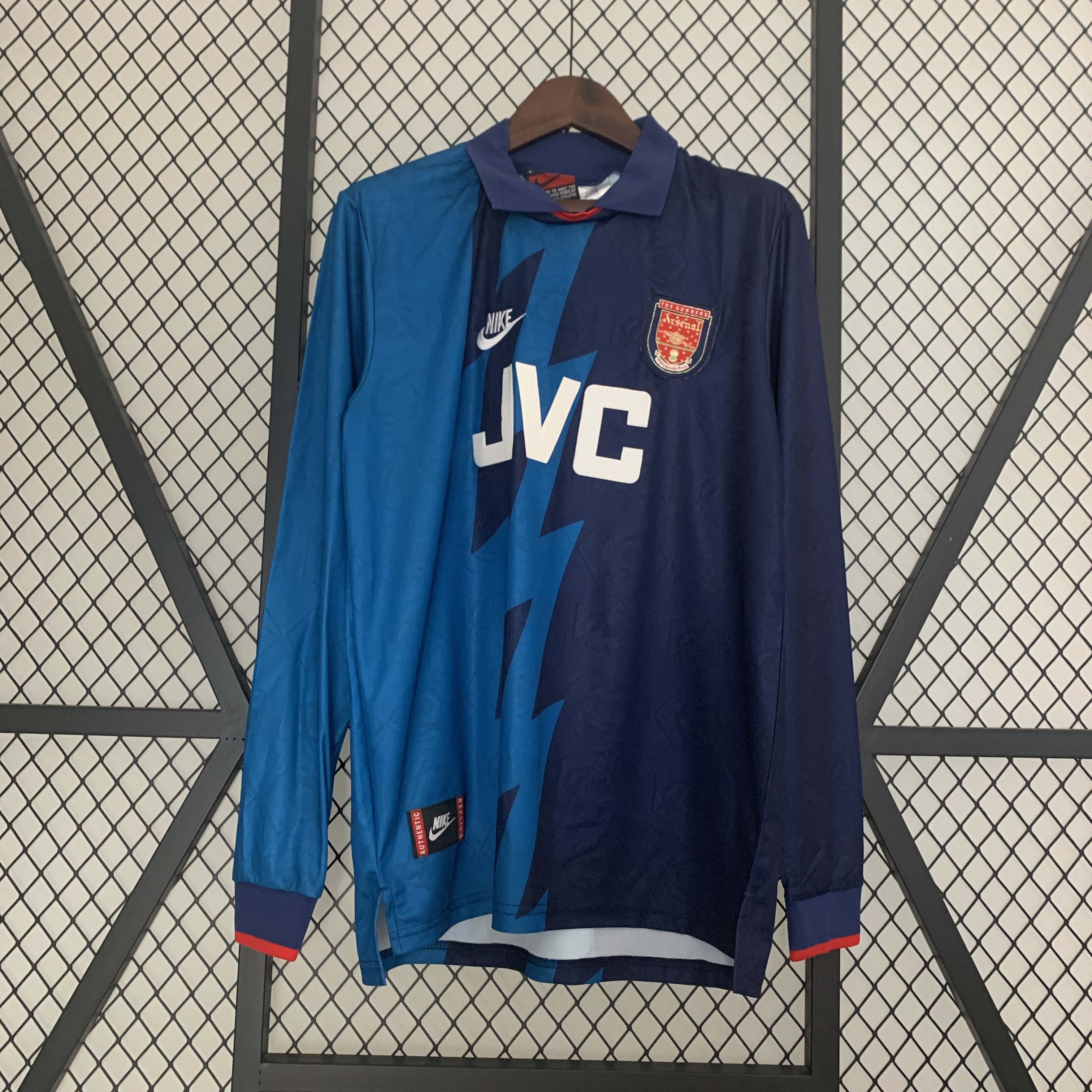 Retro 1995-1996 Arsenal Away Long Sleeve Football Shirt 1:1 Thai Quality