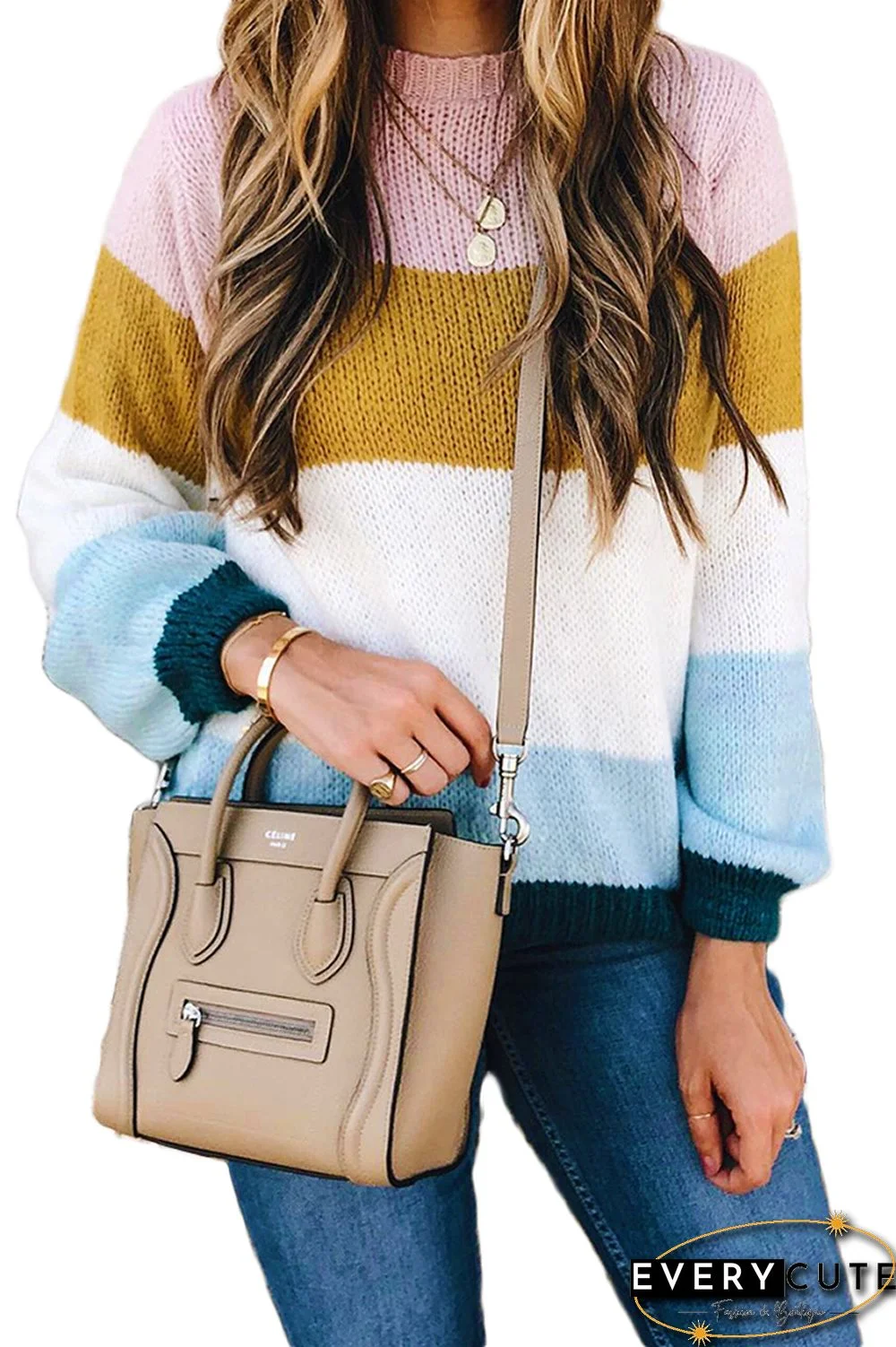 Multicolor Stripped Pullover Knitwear Sweater