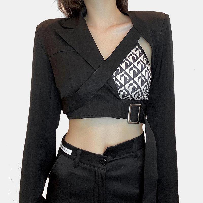 Irregular Navel Exposed Fashion Top
