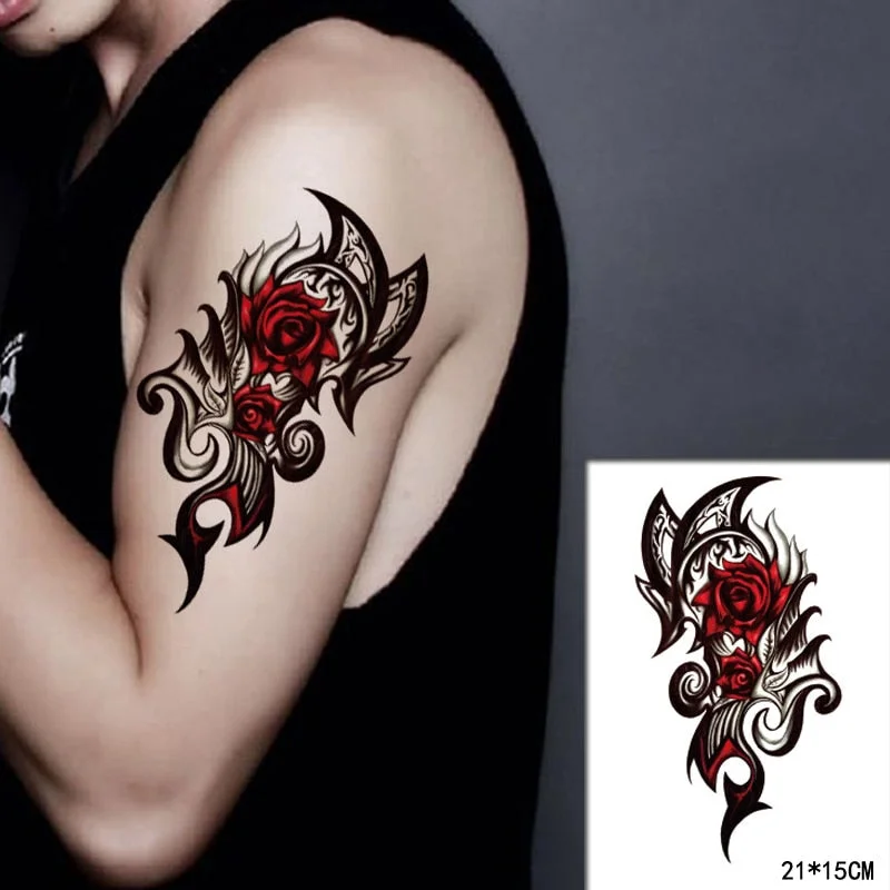 Waterproof Temporary Tattoo Sticker Pirate Ship Skull Flag Tatoo Water Transfer Fake Tatoo Flash Tatto Woman Man Kid 14.8*21 Cm