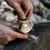 Outdoor Vintage Brass Miner's Lantern with Magnetic Base, Dimmable Light, and Weatherproof Design &ndash; A Portable Light for Camping and Hiking