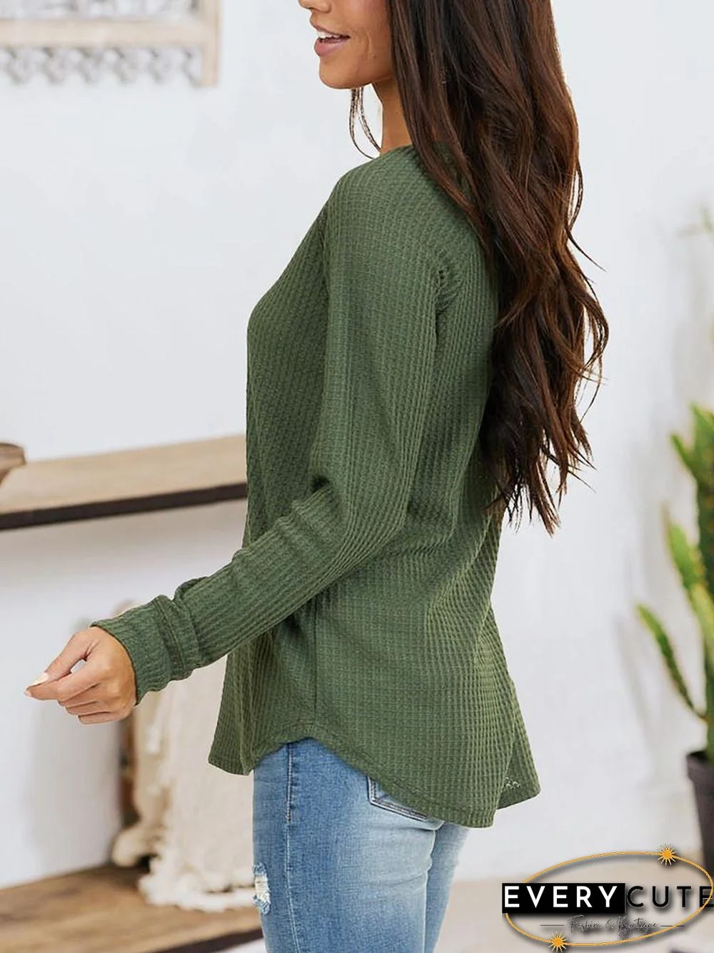 Loose Solid Long Sleeve T-Shirt