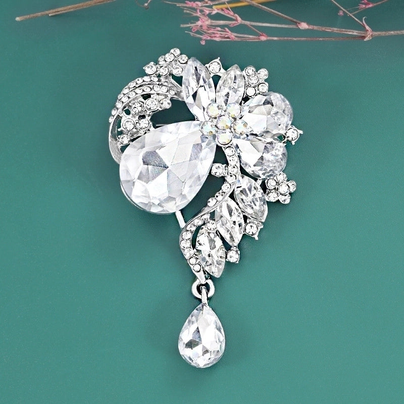 2 Pieces Fashion Pin Crown Alloy Rhinestones Women’S Brooches