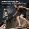 Q31 Handheld Stabilizer 360&deg; Rotating Smart AI Anti-Shake Gimbal With Fill Light Retractable Tripod Automatic Balance Rotation Suitable For iPhone Android System