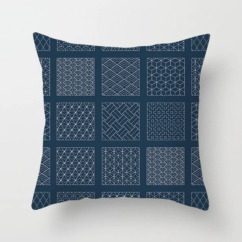 Blue White Porcelain Print Cushions Case Bohemian Style Mandala Geometry Pillows Case Modern Fashion Sofa Chairs Throw Pillows