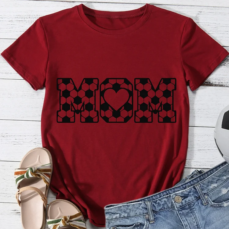 Soccer Mom Round Neck T-shirt-Annaletters