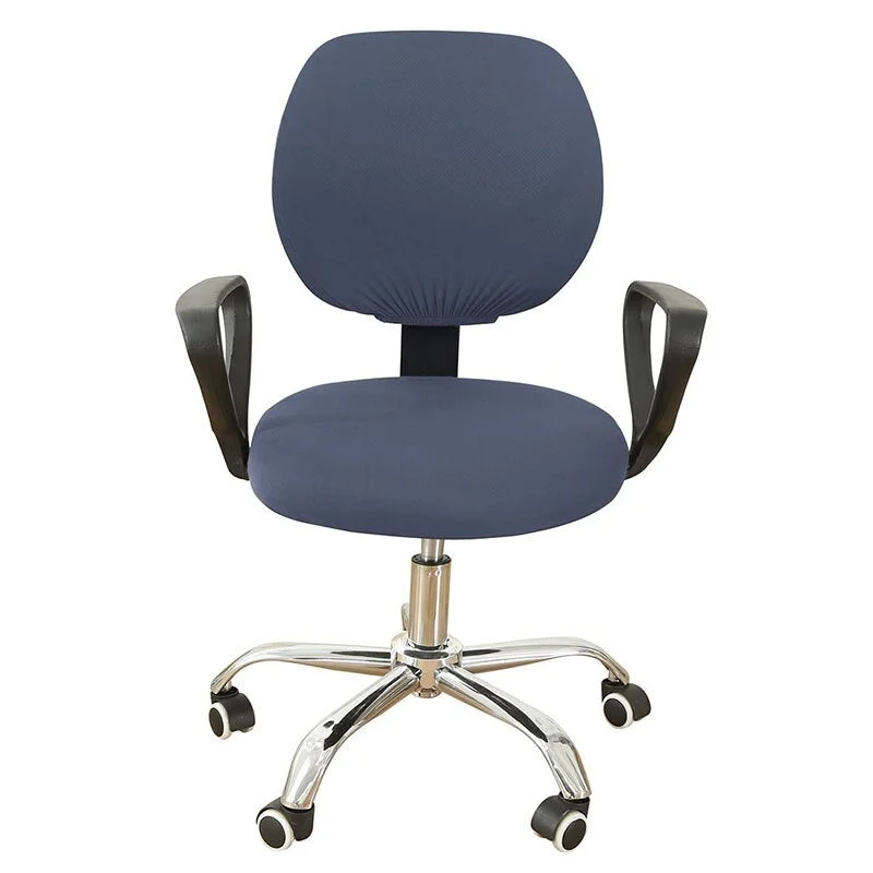 2-piece Split Office Chair Covers Elastic Stretch Computer Chair Covers Universal Solid color Seat Cover Office Chair Dustcover