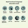 Smart WiFi Weather Forecast Station Clock with Temperature Humidity Display Date Weather Digital Clock Station for Kitchen Bathroom Office Bedroom Home