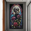 Skull Rose Stained Glass-11CT Stamped Cross Stitch 40*70cm(Big Size)