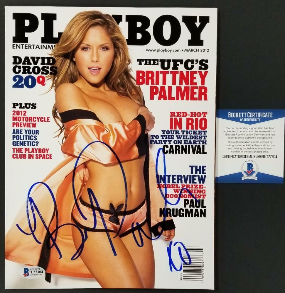 Brittney Palmer signed Playboy Magazine Model UFC Ring Girl (A)~ Beckett BAS COA