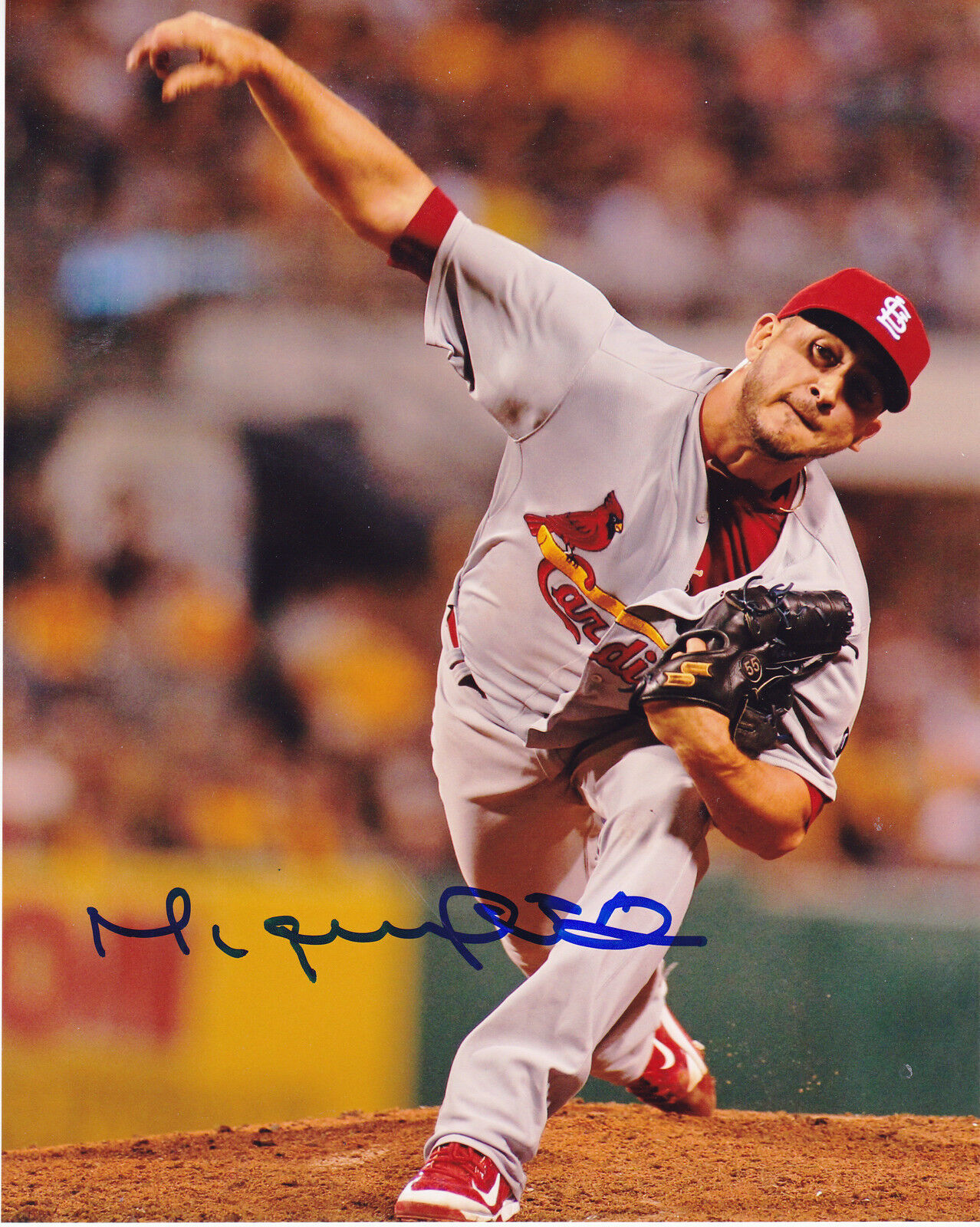 MIGUEL SOCOLOVICH ST. LOUIS CARDINALS ACTION SIGNED 8x10