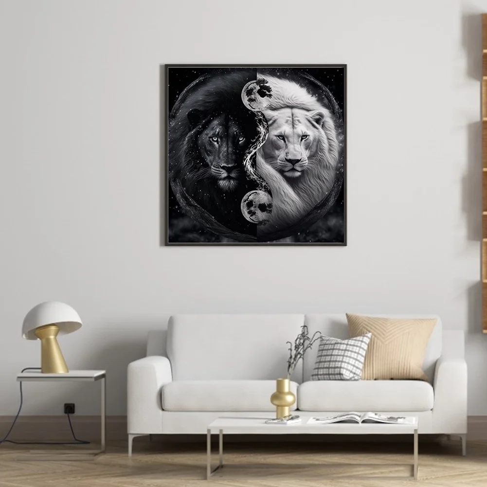 Diamond Painting - Full Round Drill - Yin Yang Lion(30*30cm)