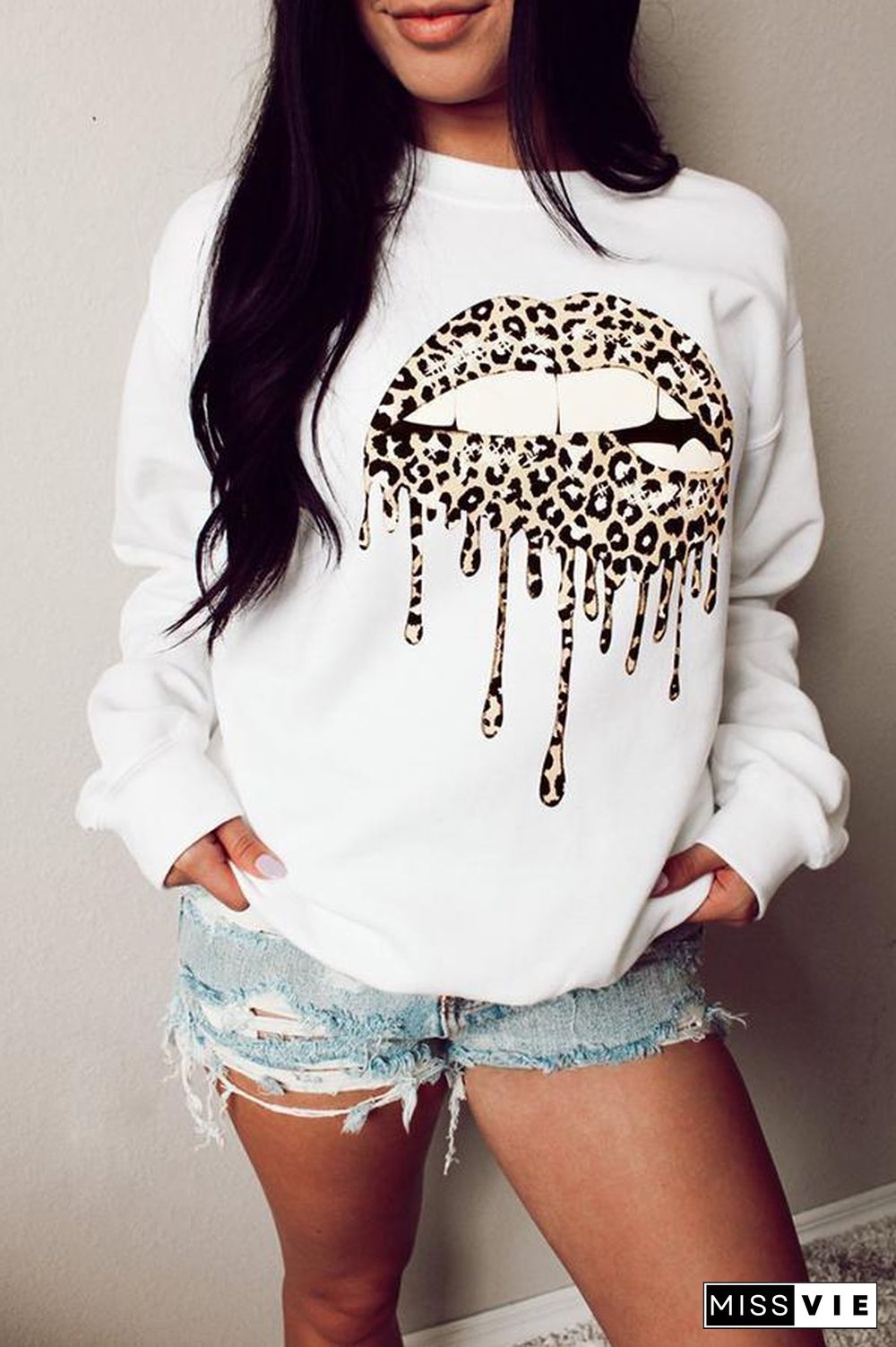 Printed Long Sleeve Loose Sweatshirt (3 Colors) P14234