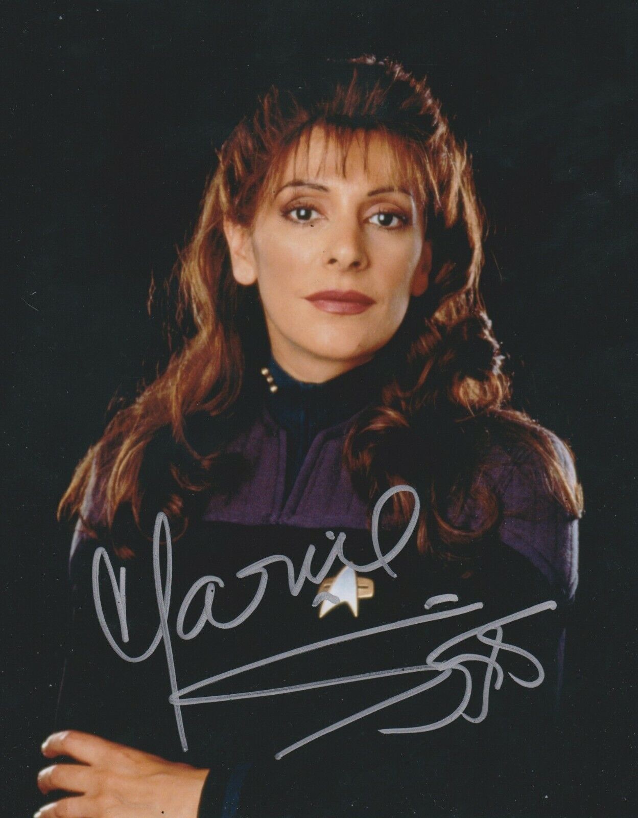 Marina Sirtis Signed Star Trek 10x8 Photo Poster painting AFTAL