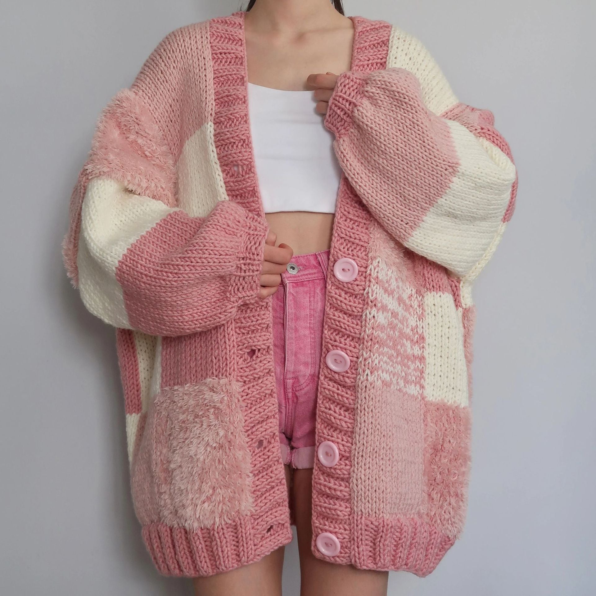 fall outfits women 2024 Autumn and Winter New Women's Cardigan Color Matching Casual Loose All-Match Sweater Coat