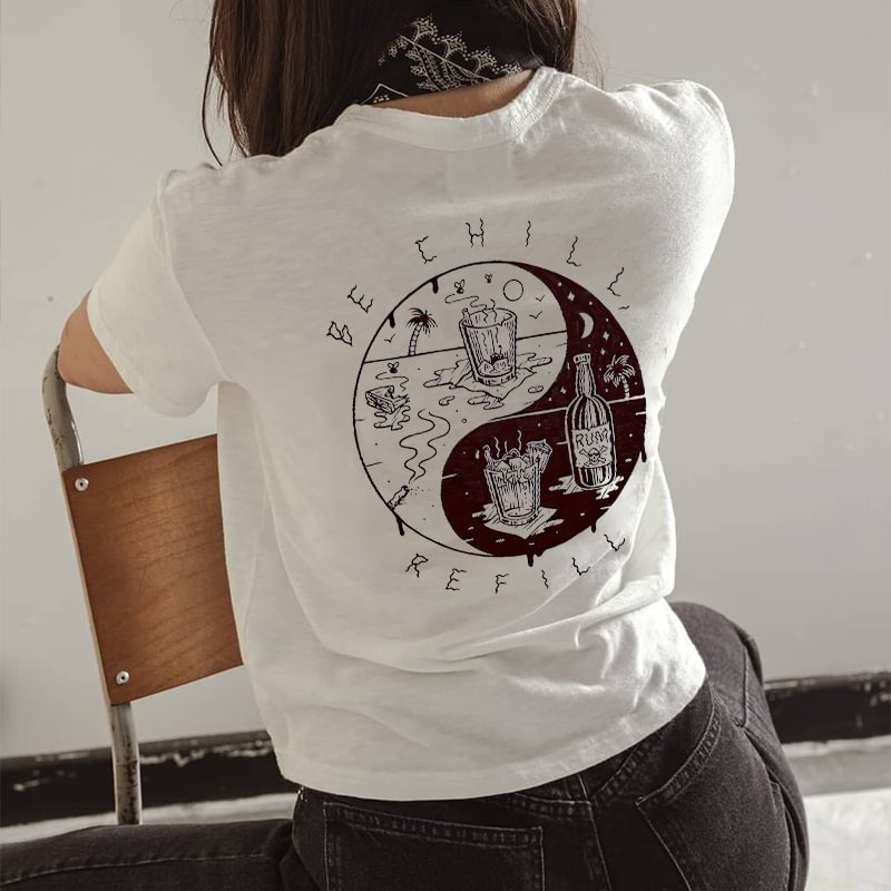 Be Chill Refill Printed Casual Women T-shirt - Krazyskull