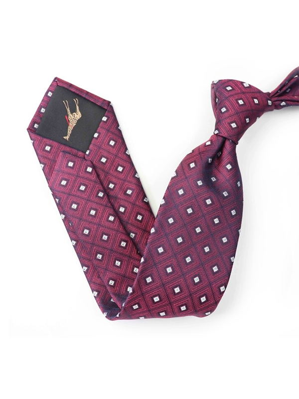 Classic Squares Maroon Silk Tie-Real Silk Life