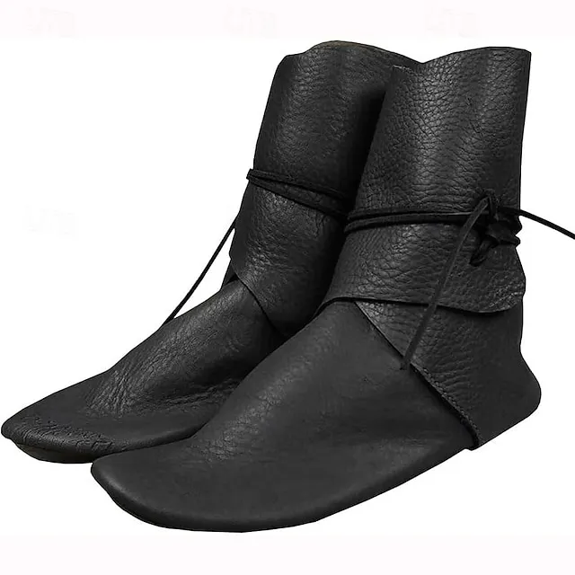 Medieval Renaissance Shoes Knee High Boots Flat Jazz Boots Pirate Viking Crusader Fancy Dress Men's Celtic Pirate Halloween Masquerade Party & Evening LARP Ren Faire Adults' Shoes