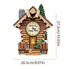 (US Local)Acrylic Special Shaped Wooden Hut FlowersHut 5D Diamond Painting Clock Art Cra