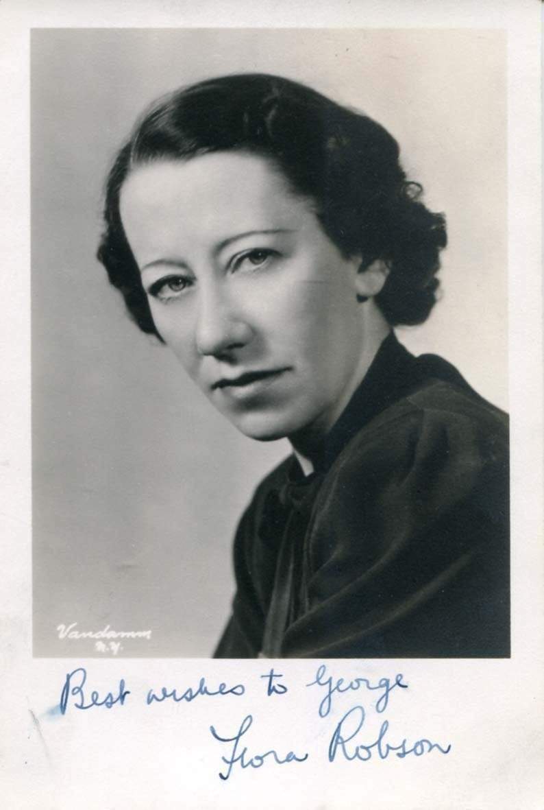 Flora Robson VINTAGE autograph, signed Photo Poster painting