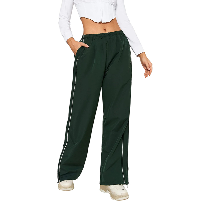 y2k Cargo Pants Women Aesthetic Elastic Low Waist Baggy Loose Joggers Trousers with Pockets 2000s Sweatpants Streetwear