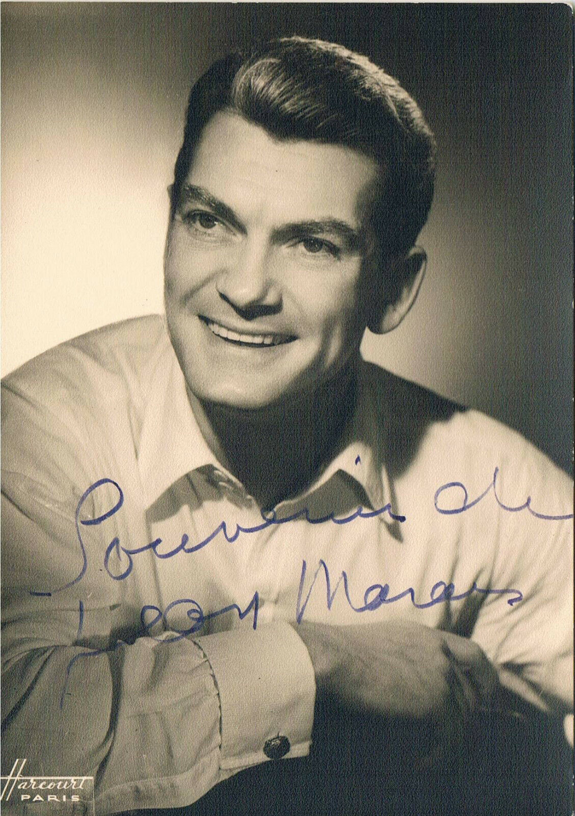 Jean Marais 1913-98 autograph signed postcard Harcourt Photo Poster painting 4x6