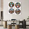 4pcs Diamond Painting -DIY Round Drill Snowman Snowhouse