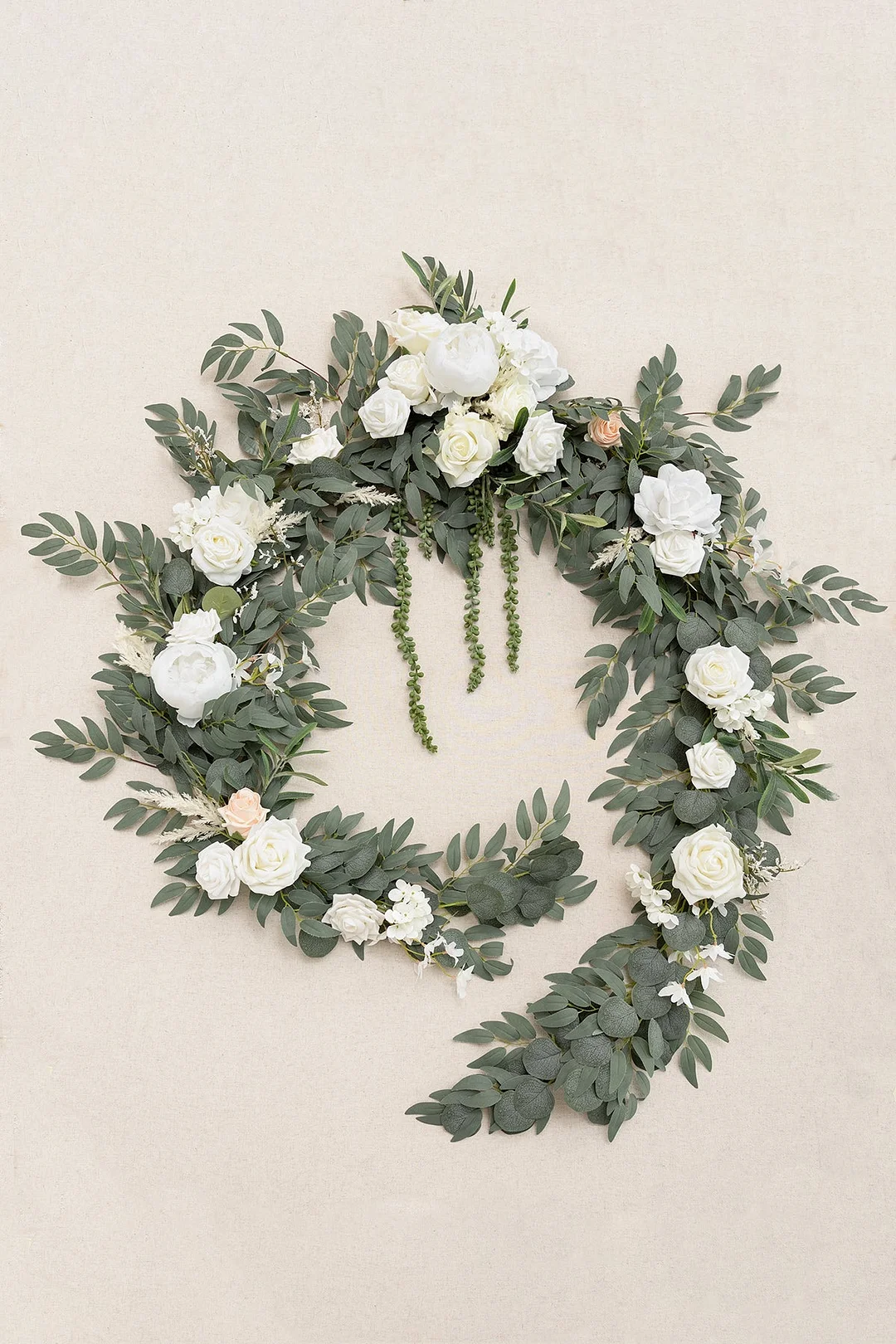 Head Table Flower Garland in White & Sage