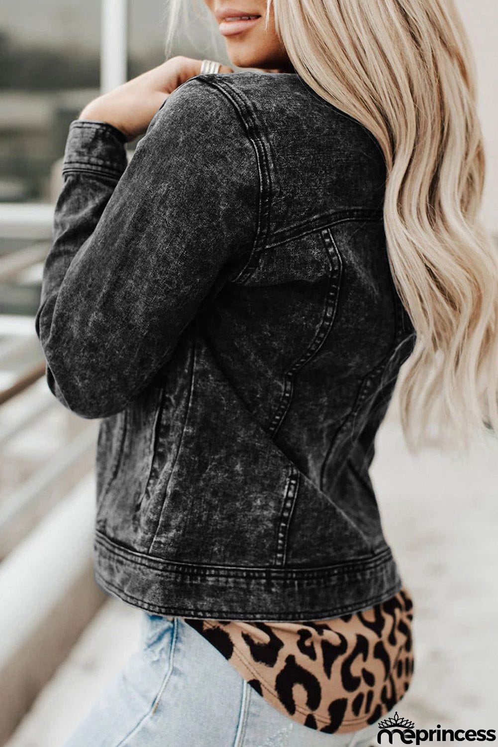 Wash Button Pocket Denim Jacket