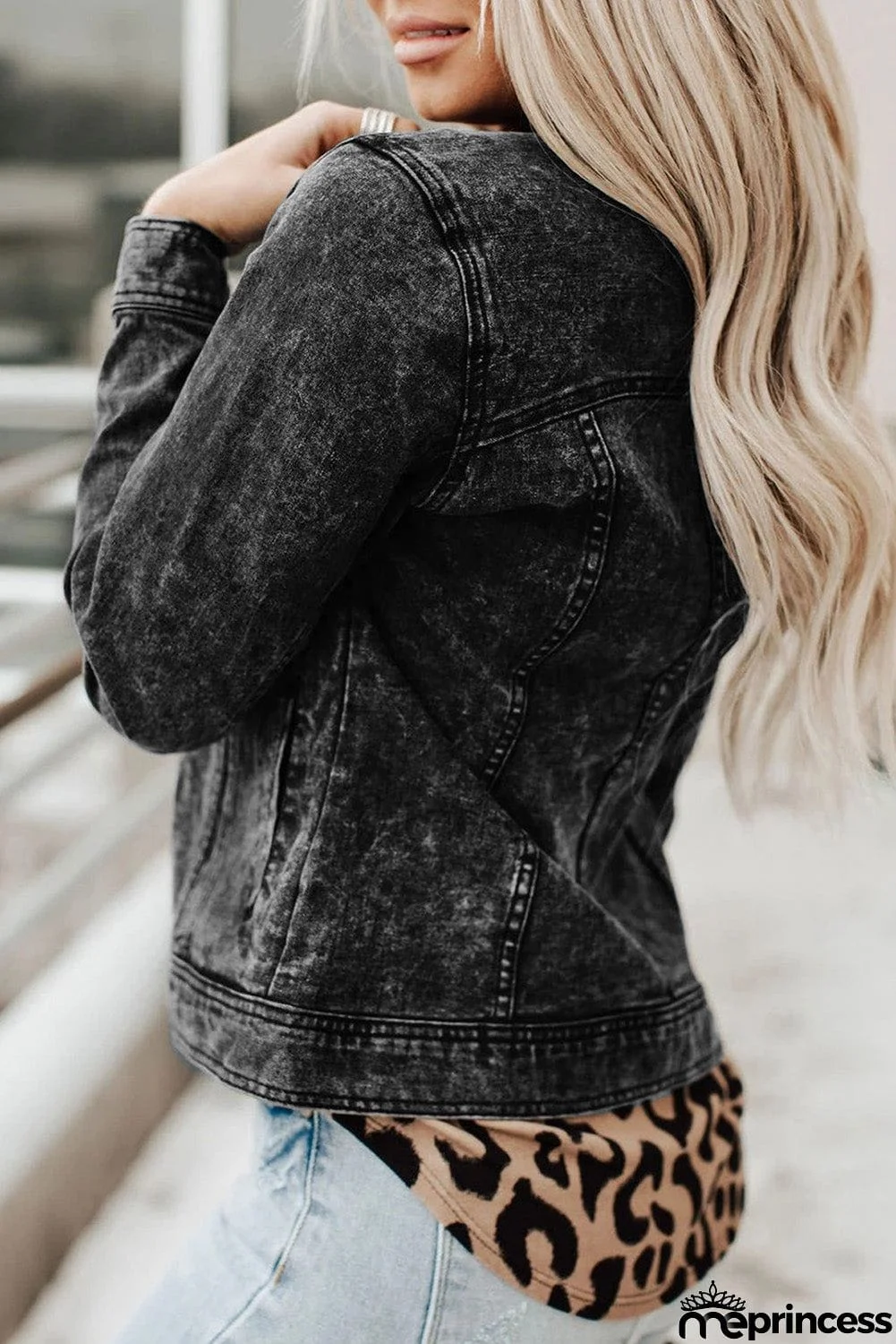 Wash Button Pocket Denim Jacket