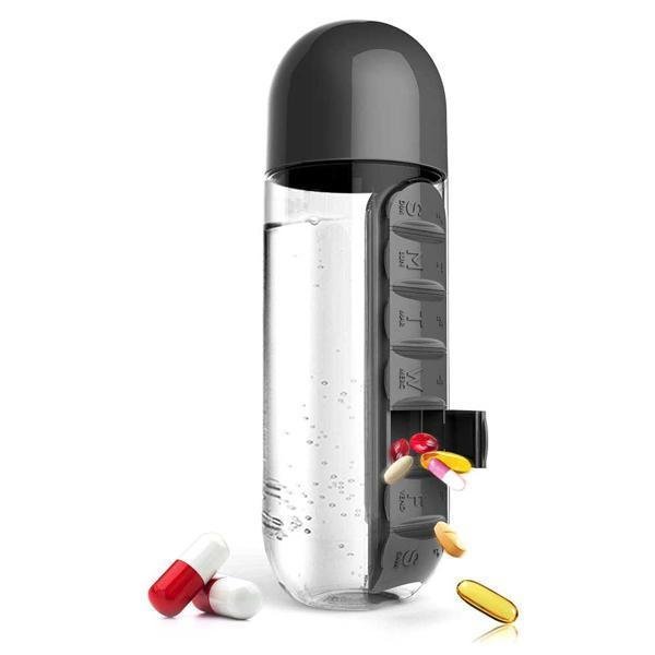 Vitamin Pill Box Water Bottle (Various Colors)
