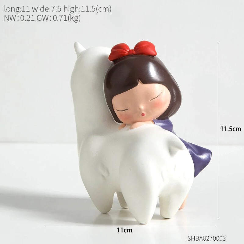 Christmas Decorations Resin Girl Model Mini Figures Home Decoration Accessories Modern Fairy Garden Room Decor Birthday Gifts