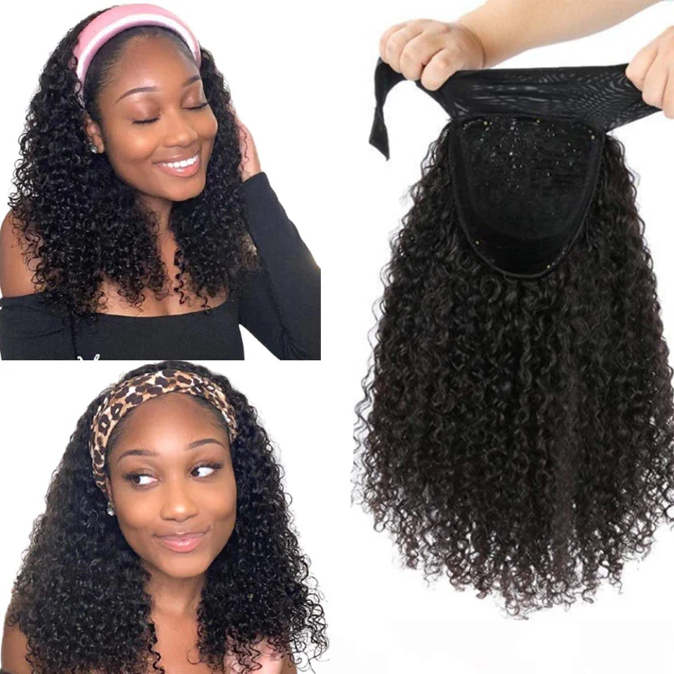 Secure & Easy to Handle Deep Curly Headband Wig