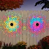Solar Elegant Flower Wall Lights Waterproof Decorative Pathway Light 7-Color Changing Metal Projector Lamps for Backyards/Patio/Porch