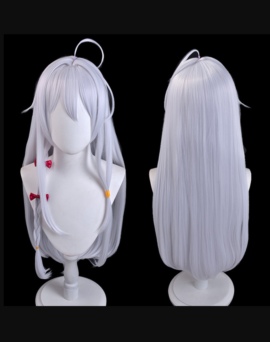 Kagura Nana Wig Blue Pink Mixed Curly Long Synthetic Hair Cosplay Wigs + Wig Cap